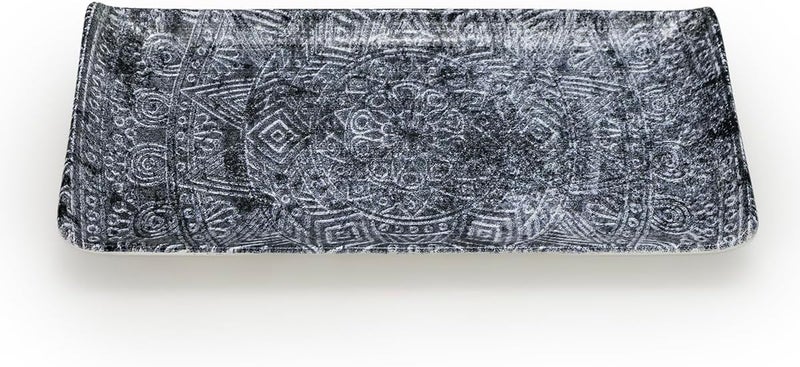 Edessa Ginko Ceramic Rectangular Serving Plate - Elegant 12.5 x 24Cm - Premium Rectangular Tray for Serving Sushi, Appetizers, Snacks & Desserts - Microwave & Dishwasher Safe (Set of 1) - Image 2